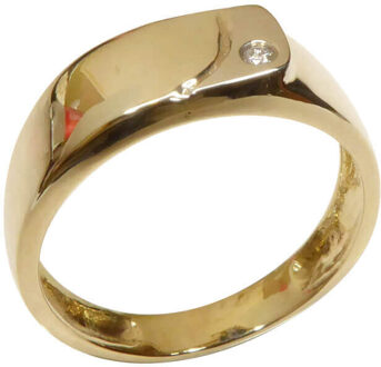 Christian Diamanten cachet ring Geel Goud - One size