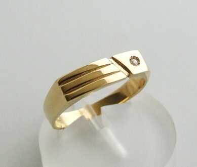 Christian Diamanten ring Geel Goud - One size