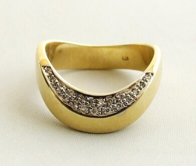 Christian Geel gouden occasion ring met diamant