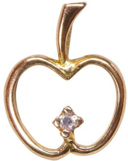 Christian Gouden appel hanger met diamant Geel Goud - One size