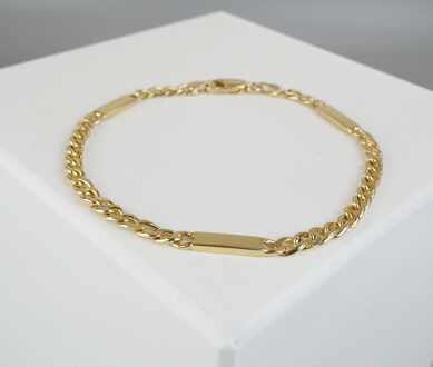 Christian Gouden armband met platen Geel Goud - One size