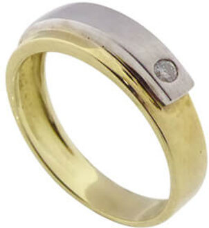 Christian Gouden bicolor ring met briljant Geel Goud - One size