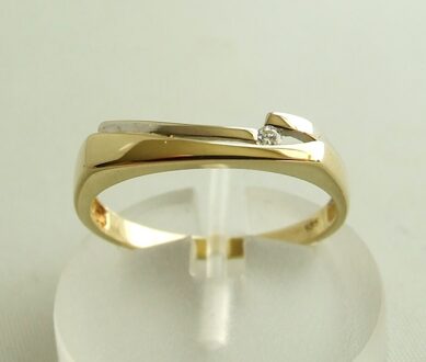 Christian Gouden bicolor ring met diamant Geel Goud - One size