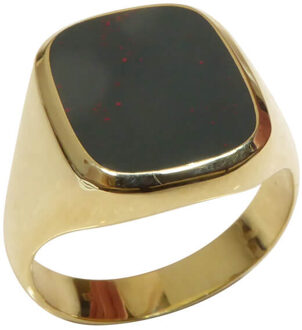 Christian Gouden cachet ring met heliotroop Geel Goud - One size