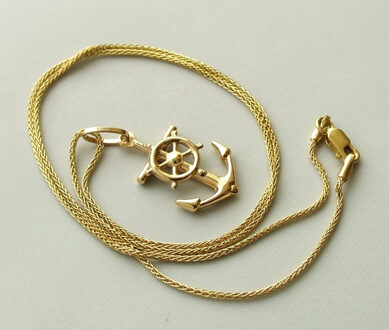 Christian Gouden collier en anker hanger Geel Goud - One size