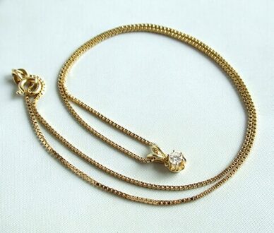 Christian Gouden collier en diamanten hanger Geel Goud - One size