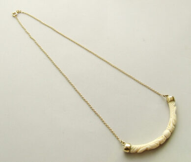 Christian Gouden collier met ivoor Geel Goud - One size