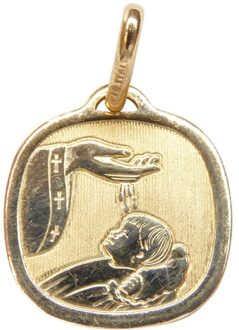 Christian Gouden doopsel hanger Geel Goud - One size