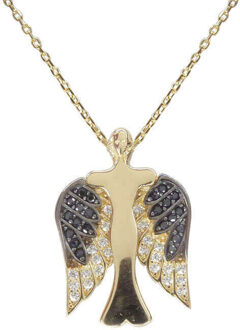 Christian Gouden engel hanger met ketting Geel Goud - One size