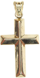 Christian Gouden holle kruis Geel Goud - One size