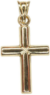 Christian Gouden holle kruis hanger Geel Goud - One size