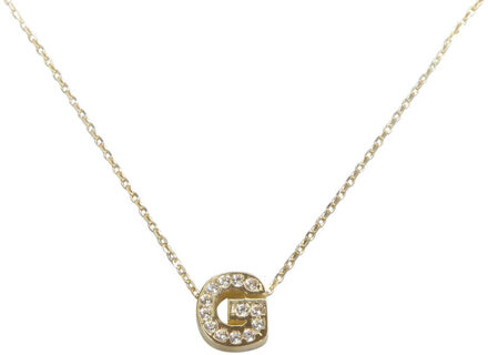 Christian Gouden ketting met g zirkonia hanger Geel Goud - One size