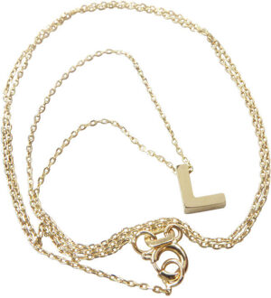 Christian Gouden ketting met l hanger Geel Goud - One size