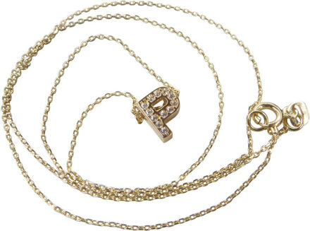 Christian Gouden ketting met p zirkonia hanger Geel Goud - One size