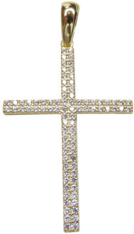 Christian Gouden kruis hanger met zirkonia's Geel Goud - One size