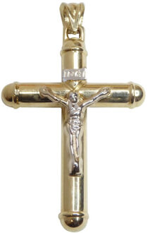 Christian Gouden kruis met korpus hanger Geel Goud - One size