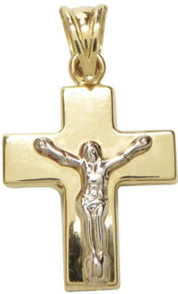 Christian Gouden kruis met korpus Wit Goud - One size