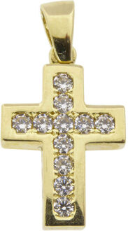 Christian Gouden kruis met zirkonia Geel Goud - One size