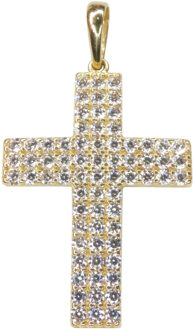 Christian Gouden kruis met zirkonia's Geel Goud - One size