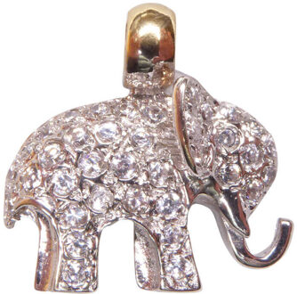 Christian Gouden olifant hanger met zirkonia Geel Goud - One size
