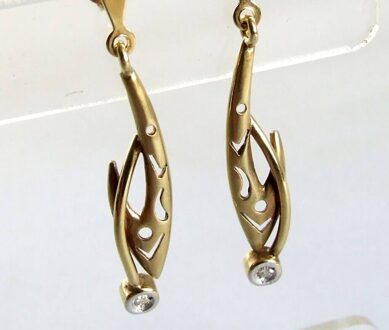Christian Gouden oorbellen met zirkonia Geel Goud - One size