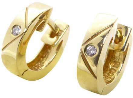 Christian Gouden oorclips met diamant Geel Goud - One size