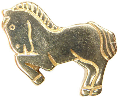 Christian Gouden plat paard hanger Geel Goud - One size