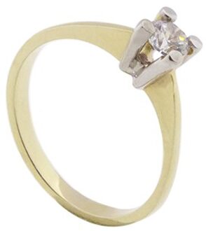 Christian Gouden ring met zirkonia Geel Goud - One size