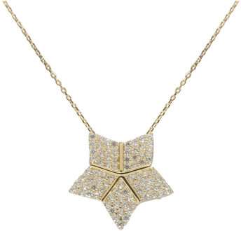Christian Gouden ster hanger met uitschuifbare hart Geel Goud - One size