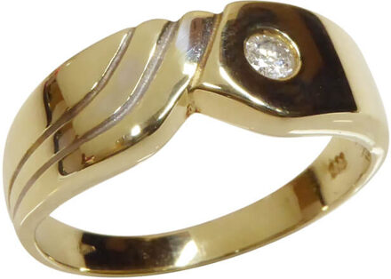 Christian Gouden zirkonia cachet ring Geel Goud - One size