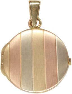 Christian Tri color gouden medaillon hanger Geel Goud - One size