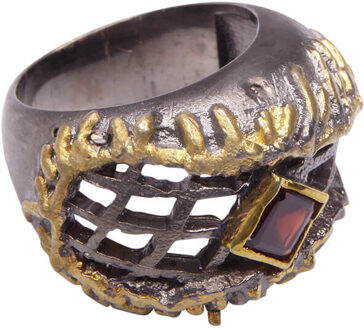 Christian Zilveren ring met granaat Geel Goud - One size