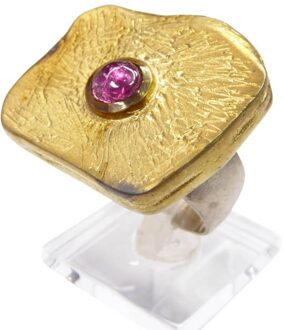Christian Zilveren ring met paarse toermalijn Geel Goud - One size