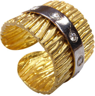Christian Zilveren ring met zirkonia Geel Goud - One size