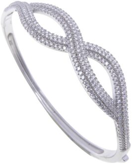 Christian Zilveren zirkonia infinity armband Geel Goud - One size
