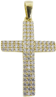 Christian Zirkonia gouden kruis Geel Goud - One size