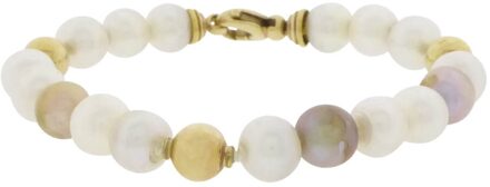 Christian Zoetwaterparel armband Geel Goud - One size
