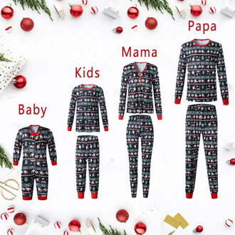 Christmas 2020 Parent-child Warm Family Matching Clothes Printed Home Wear Pajamas Two-piece Set pijamas de navidad familiar