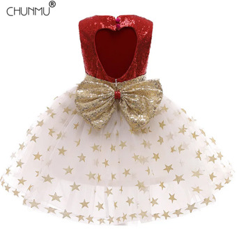 Christmas Baby Girls Dress For Girls Wedding Party Dresses Lace Sequins Backless Kids Princess Dress Children Girls Clothing
