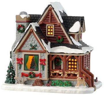 'Christmas Cabin' - Verlicht gebouw - Exclusief adapter (werkt ook op batterijen)