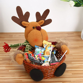 Christmas Candy Storage Basket Decoration Santa Claus Storage Basket Gift Christmas Halloween Sweet Box Ornament Organizer