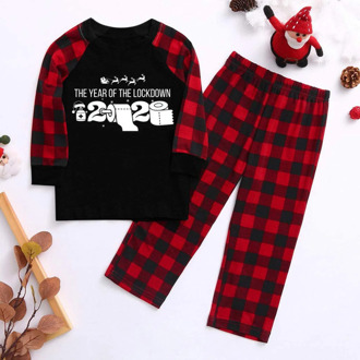 Christmas Children Family Pajamas Set 2020 Lattice Printing Long Sleeve Two-piece Christmas Pajamas Clothes Family Outfits