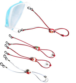 Christmas Children's Mask Hanging Rope Adjustable Mask Lanyard Mask Chain Holder Rope Anti-lost Anti-drop Mask Strap With Hooks