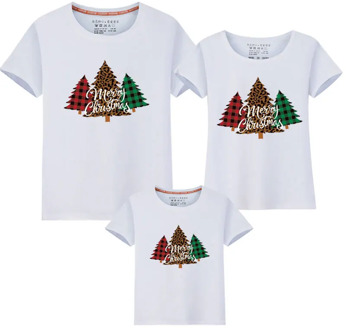 Christmas Clothes Family Matching Clothes Mother Daughter Father Son Cartoon christmas tree T-Shirt Adults Kids New Year Outfits