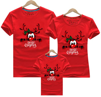 Christmas Dad&mom Tshirt Baby Cotton Christmas Family Party Clothes Funny Deer Print Mommy Daddy and Baby Cute Matching Outfits
