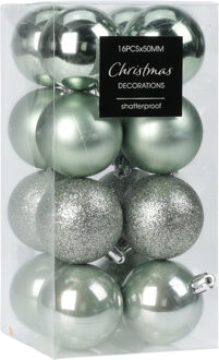 Christmas Decoration kleine kerstballen 24x -mintgroen-3cm -kunststofi¿½ - Kerstbal