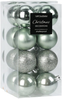 Christmas Decoration kleine kerstballen 48x -mintgroen-3cm -kunststofAA  - Kerstbal