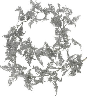 Christmas Decoration lichtsnoer/slinger -2x - bladeren - zilver -150cm - Guirlandes Zilverkleurig