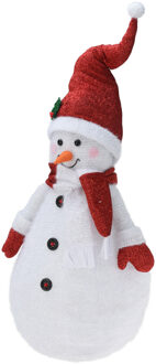 Christmas Decoration Sneeuwpop figuur - 120 cm - met LED licht - kerstverlichting figuur Wit