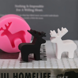 Christmas deer Silicone Mold Aromatherapy Plaster Car Silicone Mould Cake Decoration Fondant Sugarcraft Tools Silicone Mould